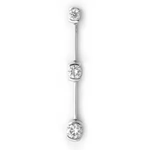 18k White Gold Three-Stone Diamond Drop Pendant