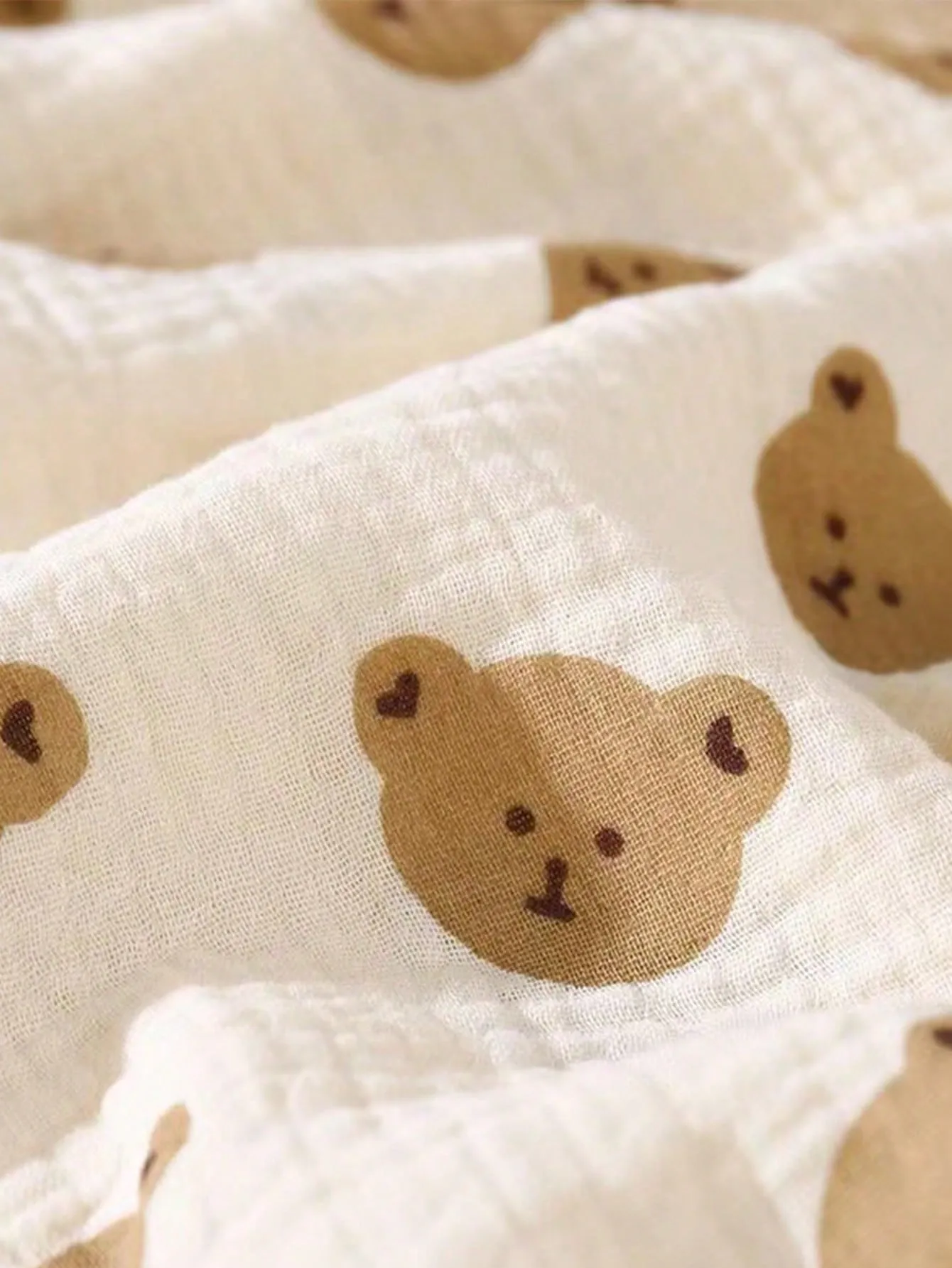 1pc 80*80cm Baby Bear Pattern Soft & Comfortable Lightweight Blanket, Suitable For Spring And Summer