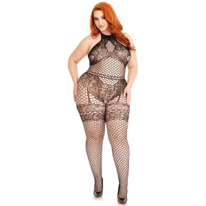 All About You Bodystocking - 1x/2x - Black