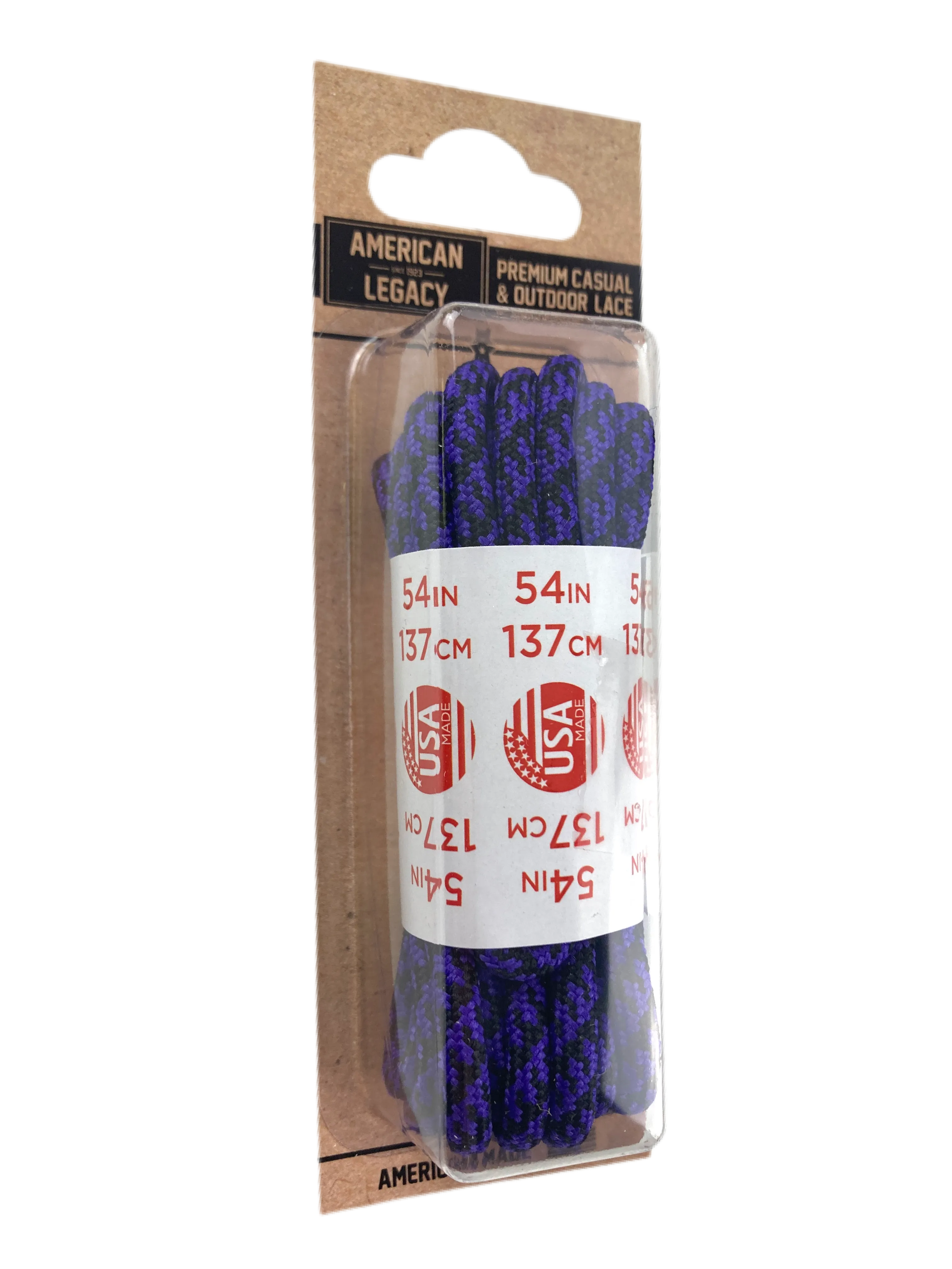 American Legacy ® Premium Rope Laces | Black/Purple Houndstooth