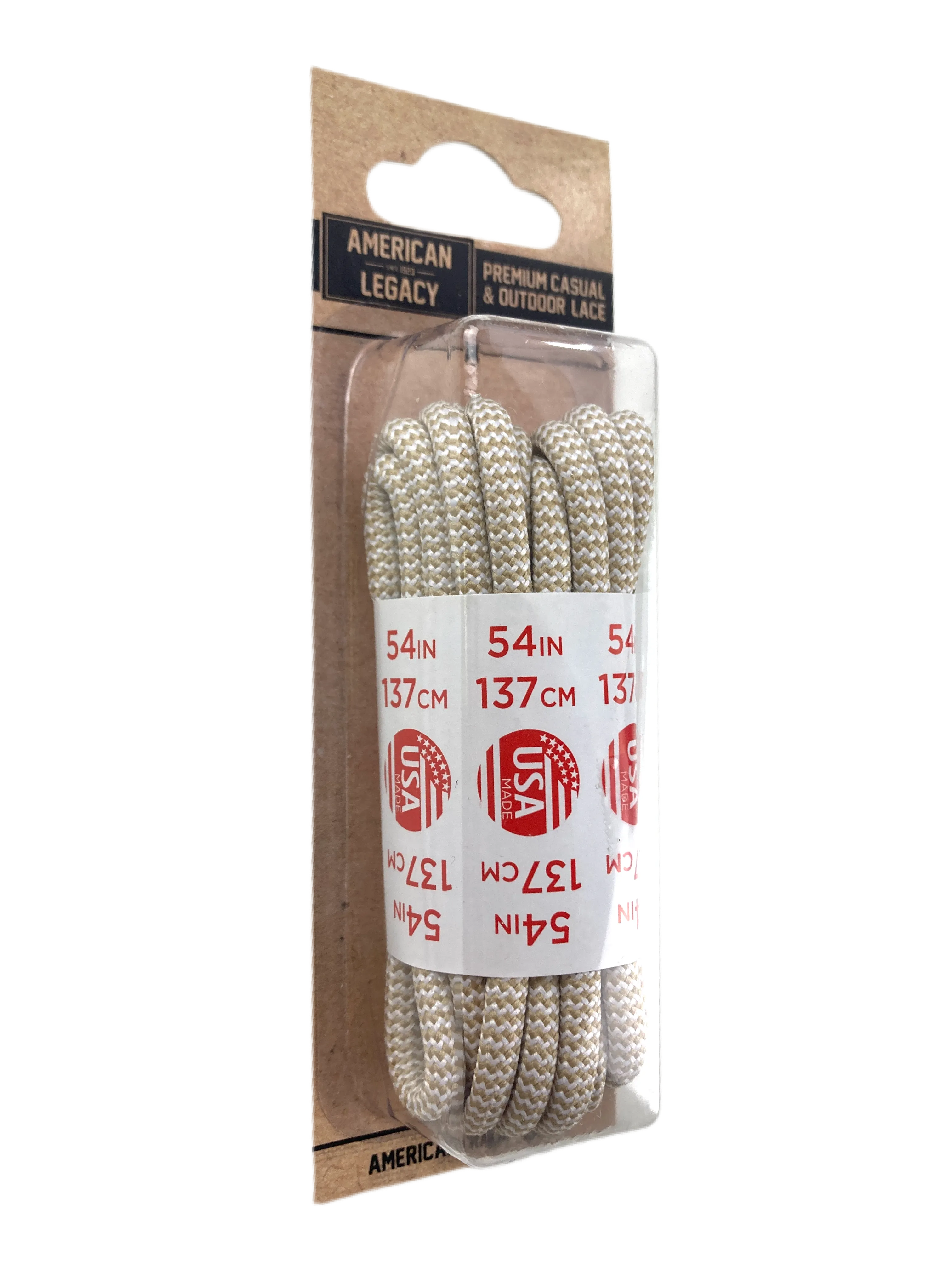 American Legacy ® Premium Rope Laces | Sand/White Herringbone