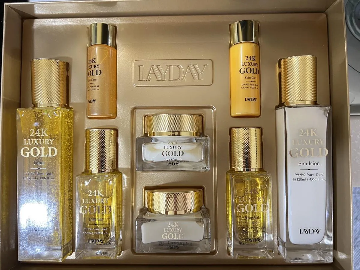 ANJO LAYDAY 24K Luxury Gold 6 Set Facial Skincare Anti Aging Moisture Wrinkles