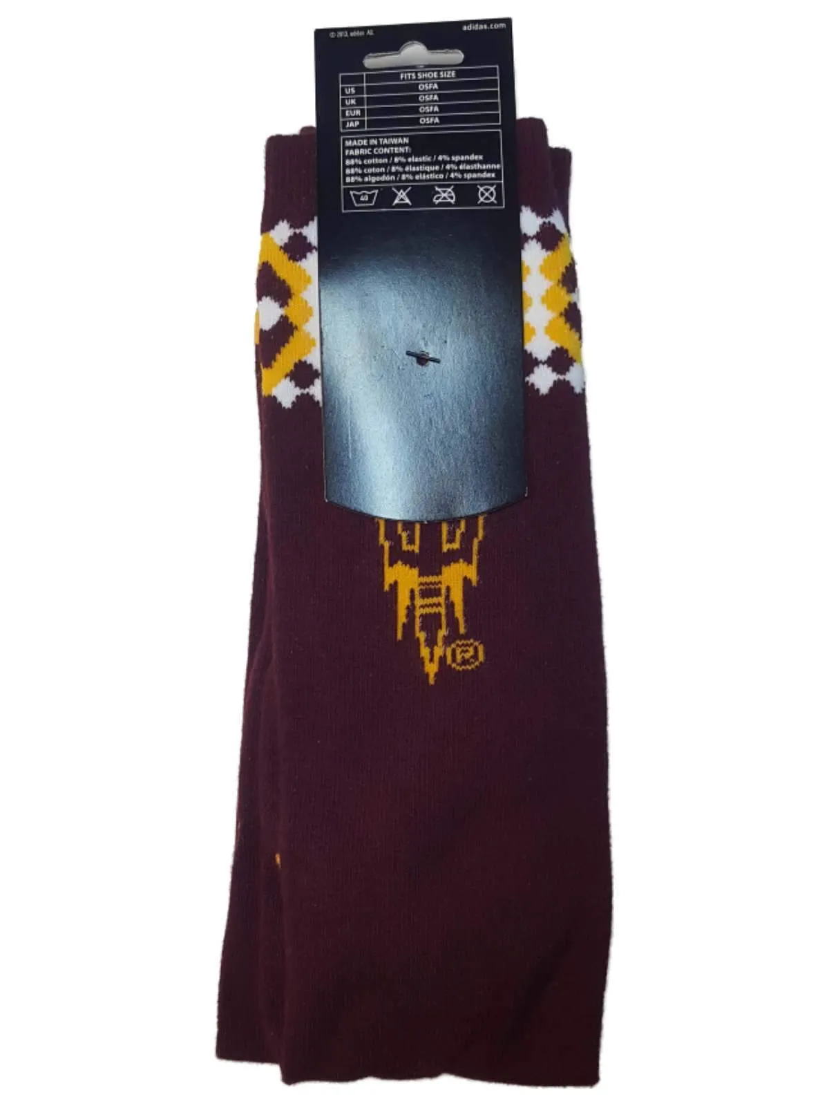 Arizona State Sun Devils Adidas WOMENS Maroon Argyle Style Tall Socks (One Size)