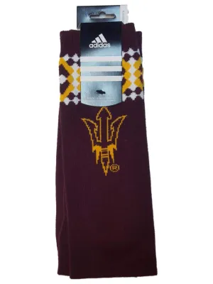 Arizona State Sun Devils Adidas WOMENS Maroon Argyle Style Tall Socks (One Size)