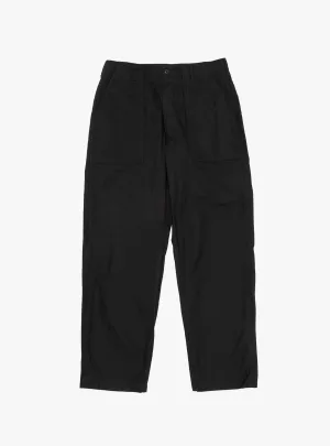 Brushed Herringbone Fatigue Pant Black