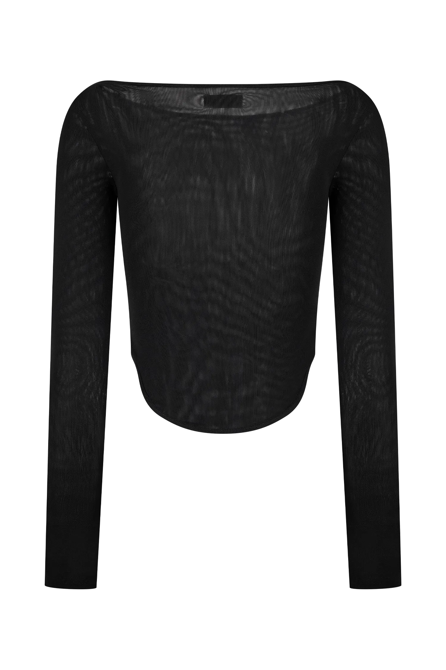 Colette Boat Neck Mesh Top - Black