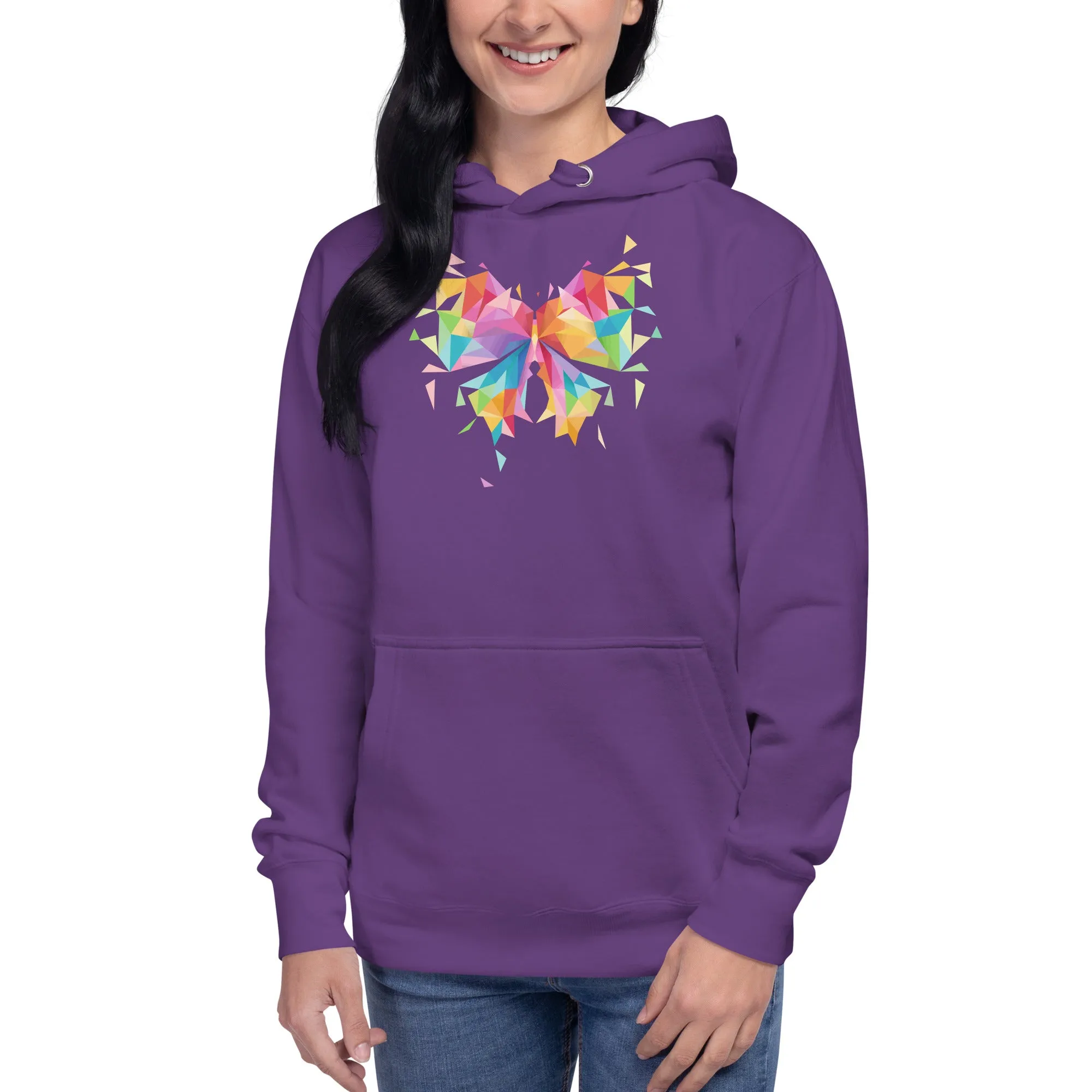 Colorful Butterfly Geometric - Unisex Hoodie, comfy, soft, fun, cute