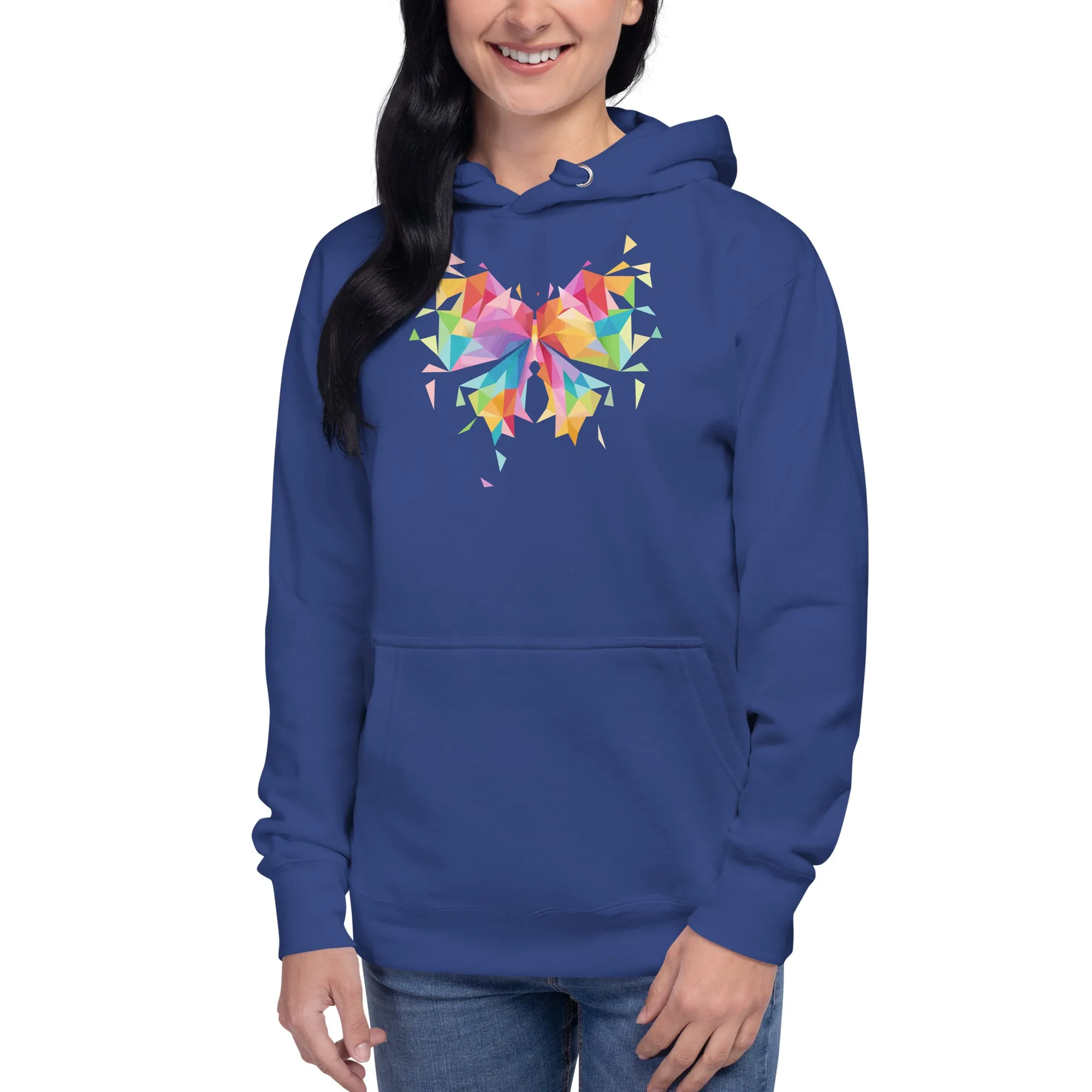 Colorful Butterfly Geometric - Unisex Hoodie, comfy, soft, fun, cute