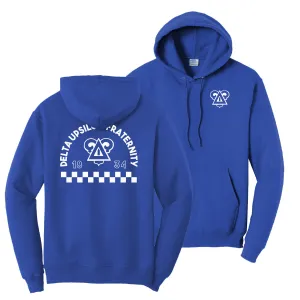 Delta Upsilon Retro Block Graphic Hoodie