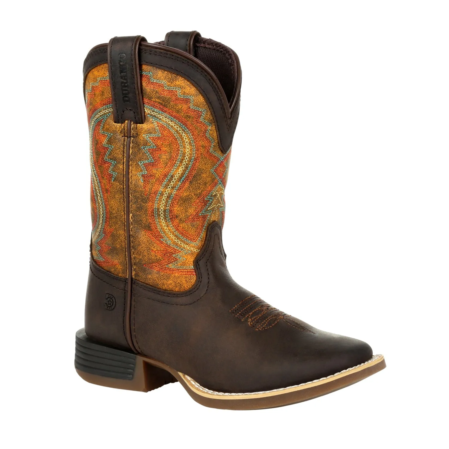 Durango Youth Dark Bay/Burnt Orange Leather Lil Rebel Pro Cowboy Boots