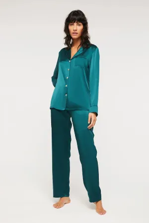 Fine Finishes Silk Pyjama Emerald