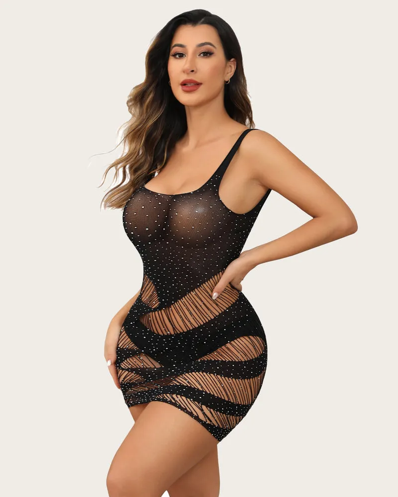 Fishnet Dress Cut Out Mesh Chemise