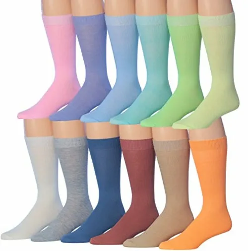 Funny Faces Striped Crew Socks - 12 Pairs