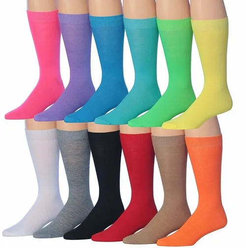 Funny Faces Striped Crew Socks - 12 Pairs