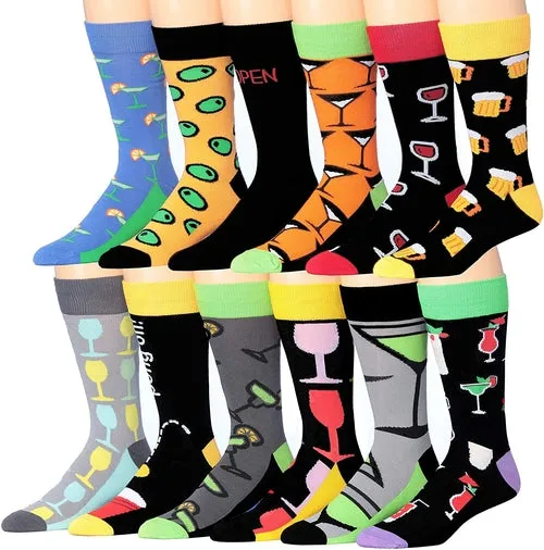 Funny Faces Striped Crew Socks - 12 Pairs