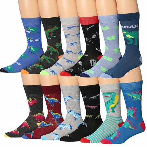 Funny Faces Striped Crew Socks - 12 Pairs