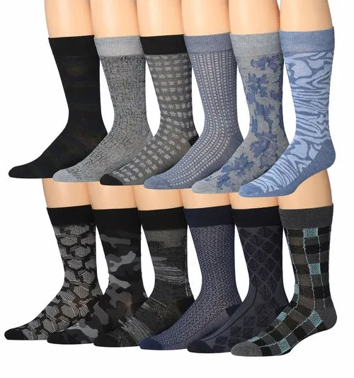 Funny Faces Striped Crew Socks - 12 Pairs