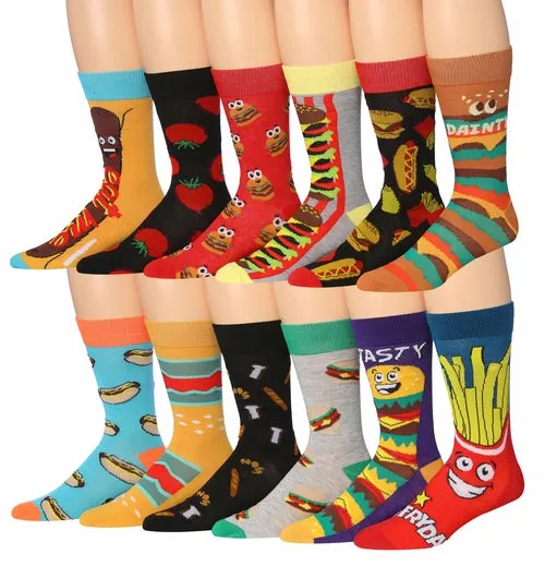 Funny Faces Striped Crew Socks - 12 Pairs