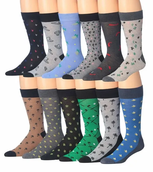 Funny Faces Striped Crew Socks - 12 Pairs