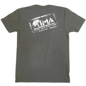 IMA Stamp Logo Gunmetal Cotton T-Shirt