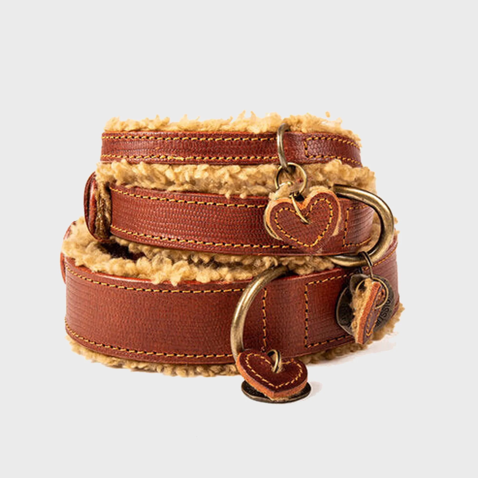 Leather Teddy Collar Brown - Dog with a Mission