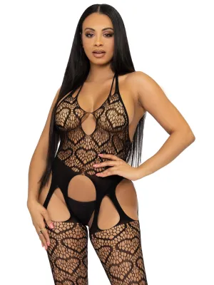 Love Hangover Heart Net Bodystocking