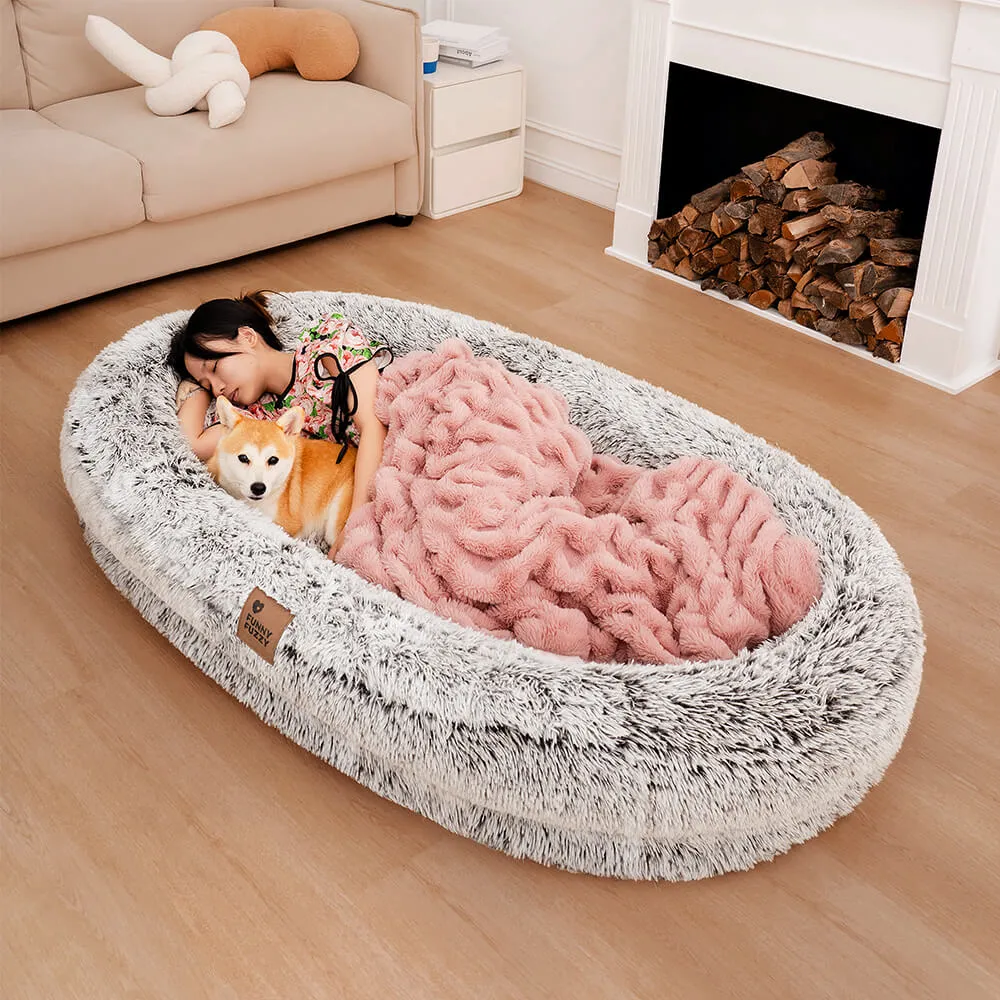 Luxury Super Large Sleep Deeper Oval Bed Human Dog Bed