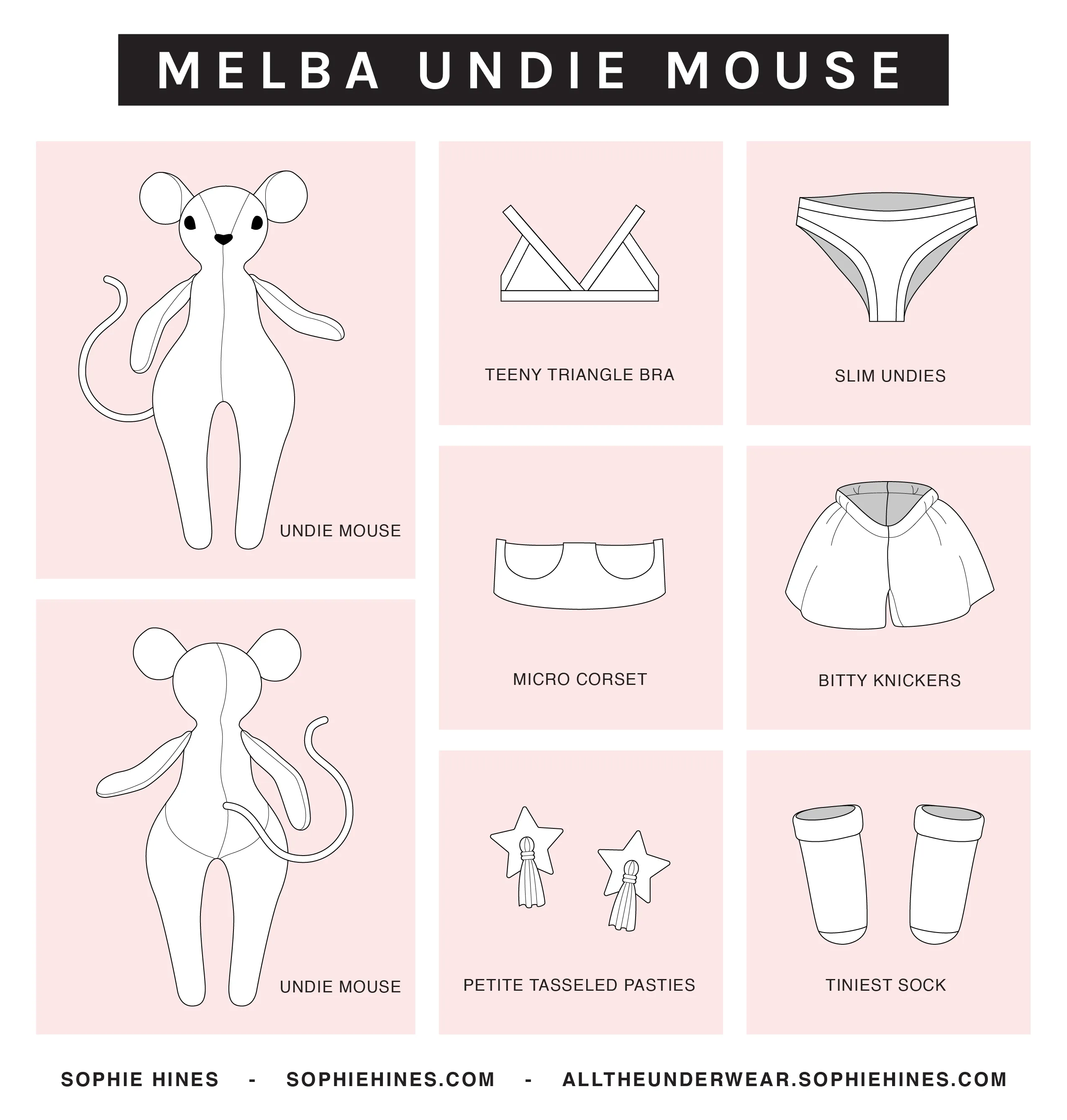 Melba Undie Mouse - Paper Sewing Pattern