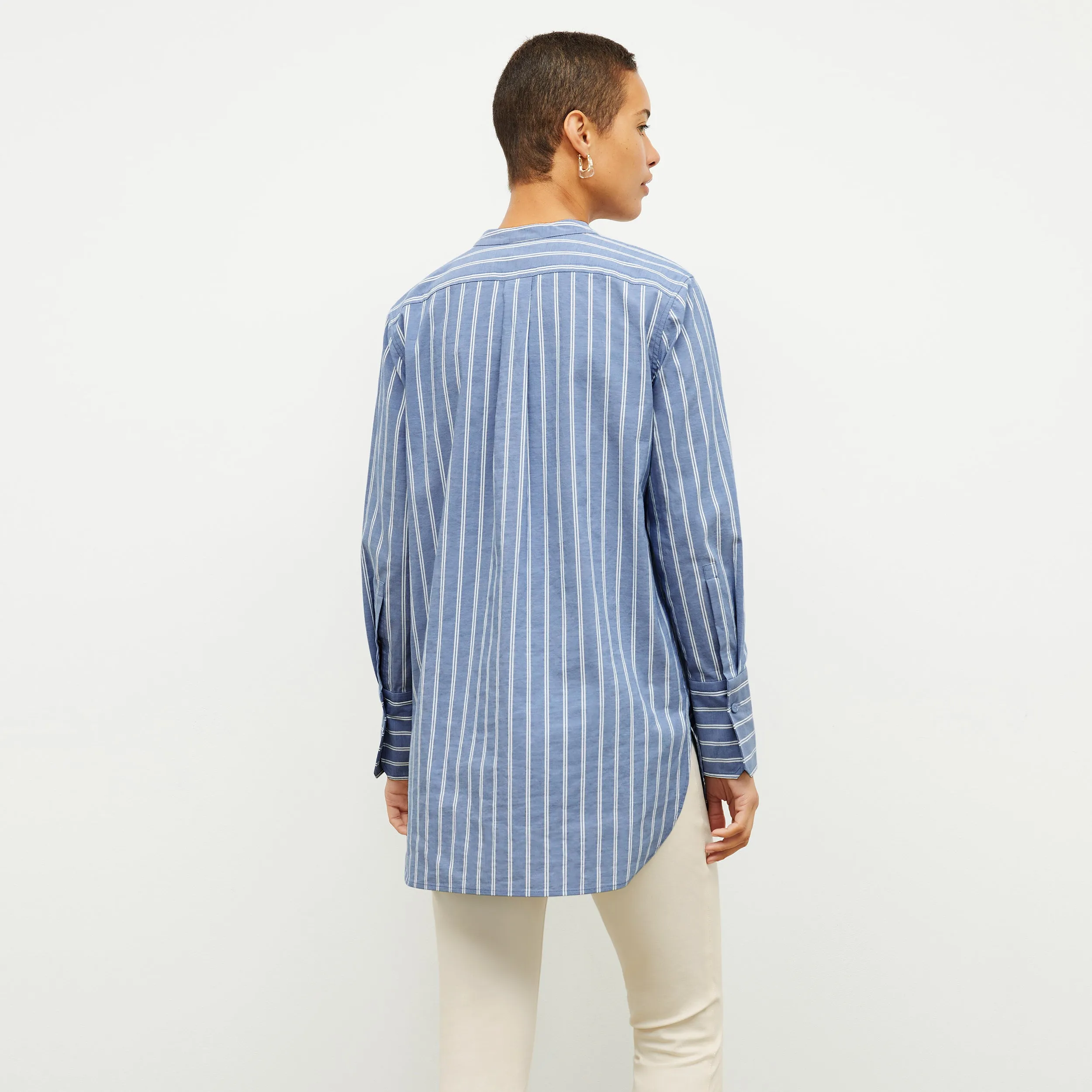 Nichols Shirt - Poplin Stripe :: Blue / White