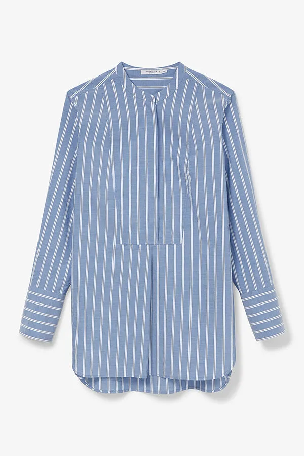 Nichols Shirt - Poplin Stripe :: Blue / White