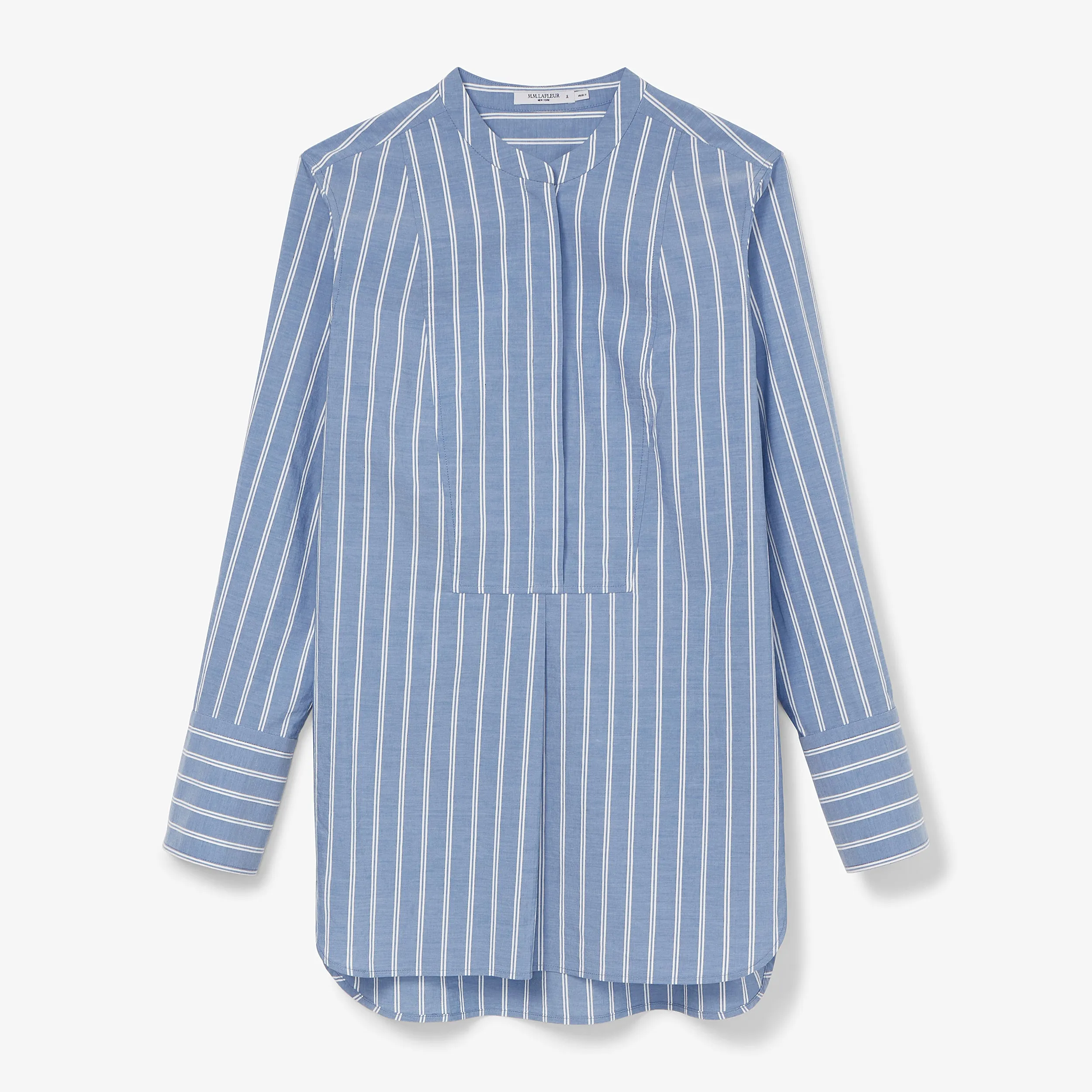 Nichols Shirt - Poplin Stripe :: Blue / White