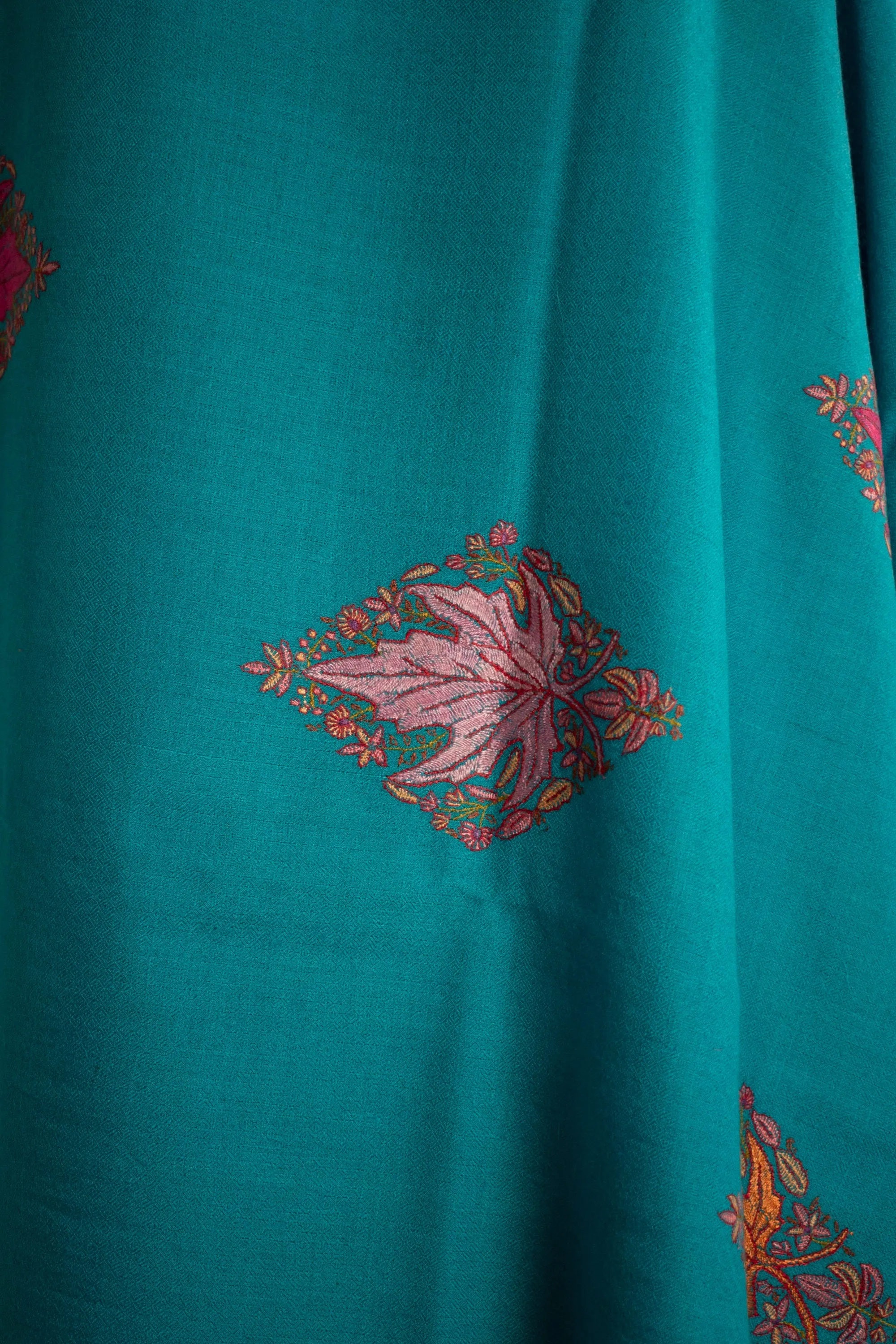 Paper Machie Embroidery Shawl/Wrap Pure Cashmere/Pashmina, Handwoven on Hand loom & Hand Embroided in Kashmir, Luxury, Masterpiece.