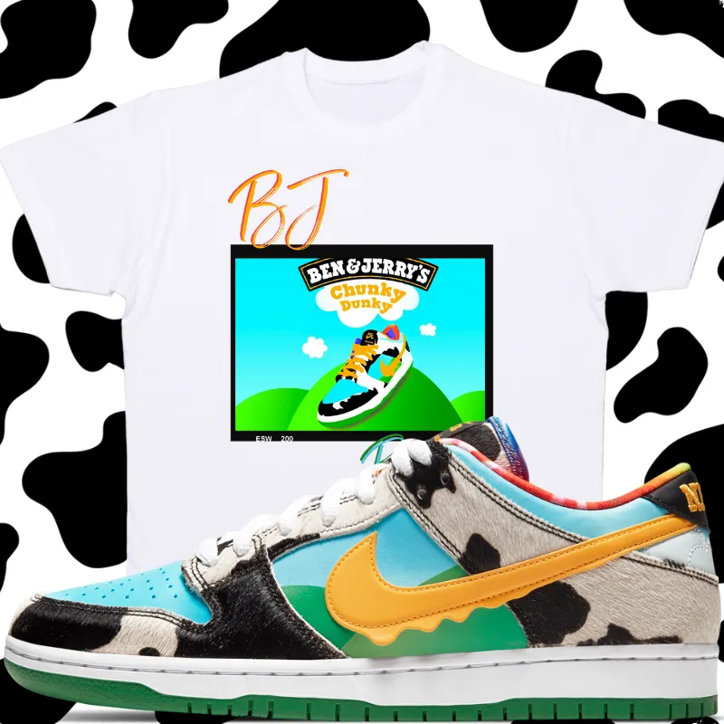 "BJ Baby Chunky Dunk" T-shirt to Match Ben Jerry ice Cream Chunky Dunks