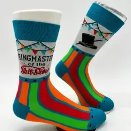 Ringmaster of the Shitshow  Men's Novelty Crew Socks