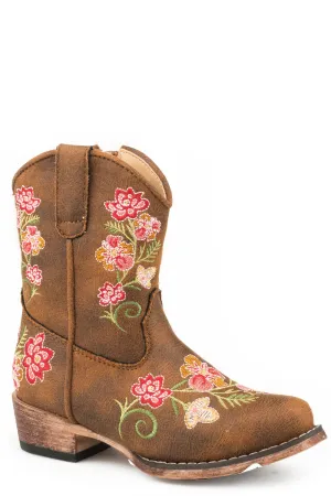 Roper Girls Toddlers Tan Faux Leather Juliet Cowboy Boots