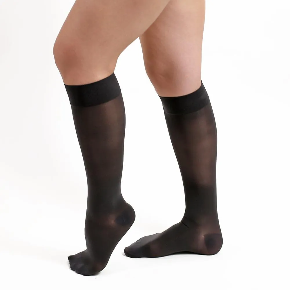 Salvere Simply Sheer, Knee High, Closed Toe, 15-20 mmHg