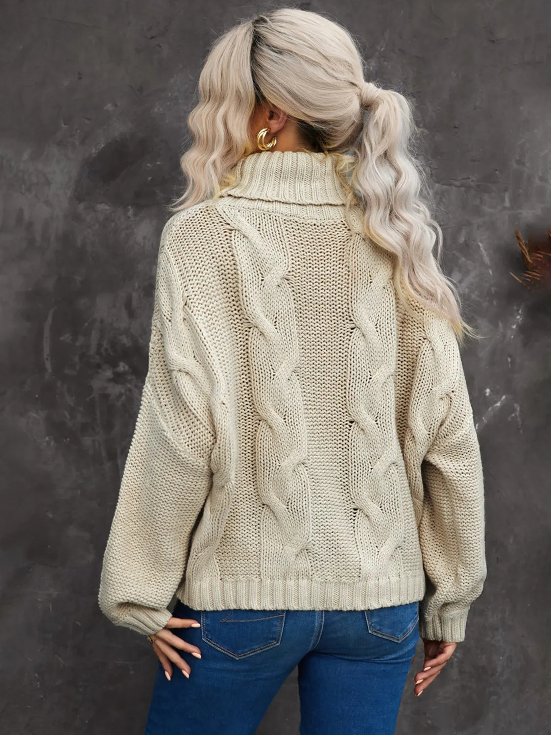 Sammy Cable-Knit Turtleneck Sweater