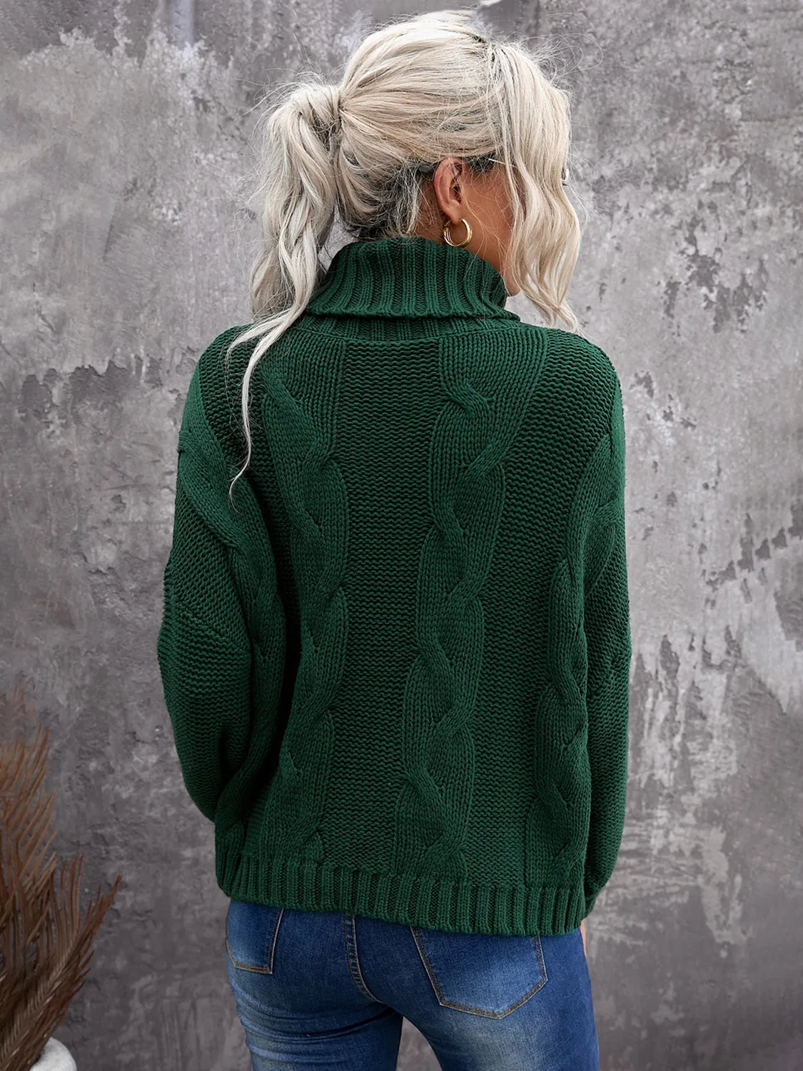 Sammy Cable-Knit Turtleneck Sweater