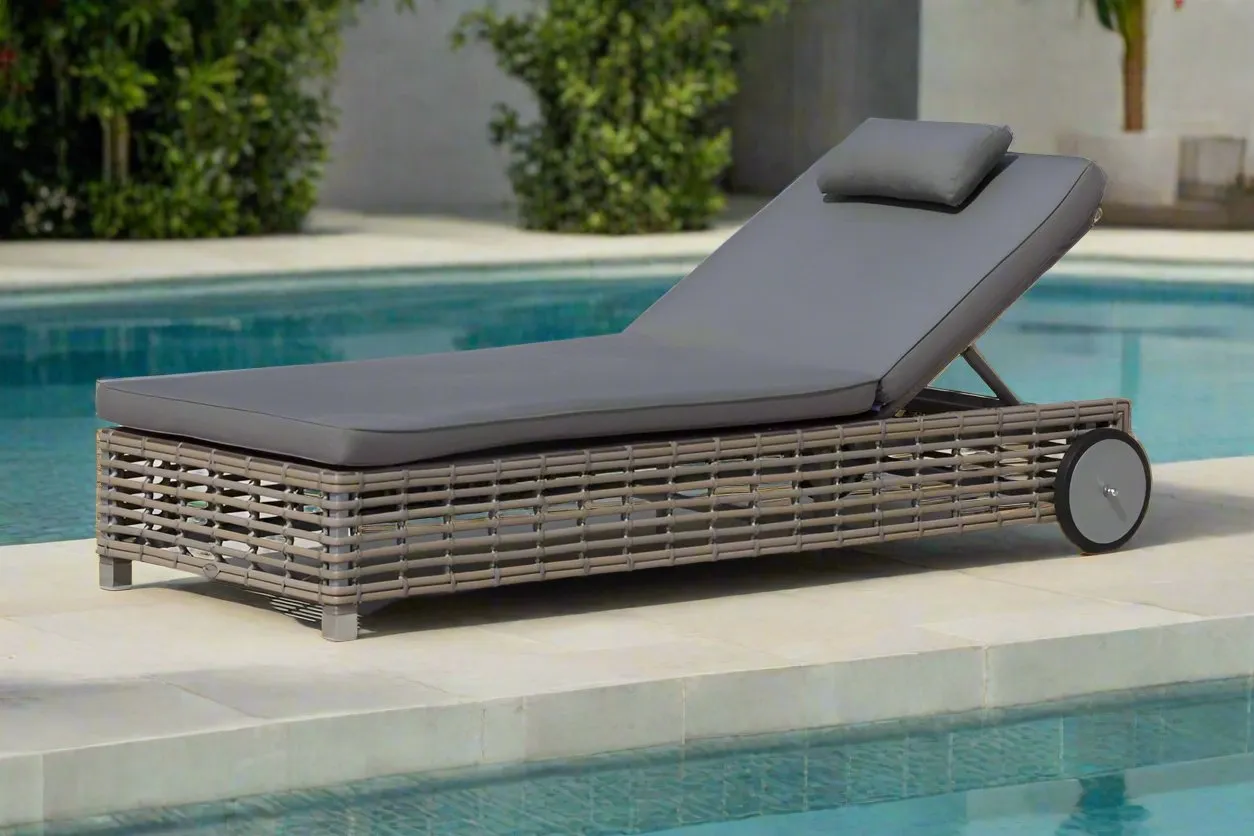 Skyline Design Castries Rattan Commercial Sun lounger Adjustable back