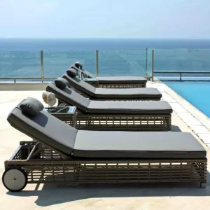 Skyline Design Castries Rattan Commercial Sun lounger Adjustable back