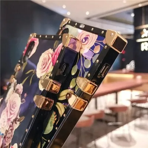 Square Floral Luxury Case With Phone Holder