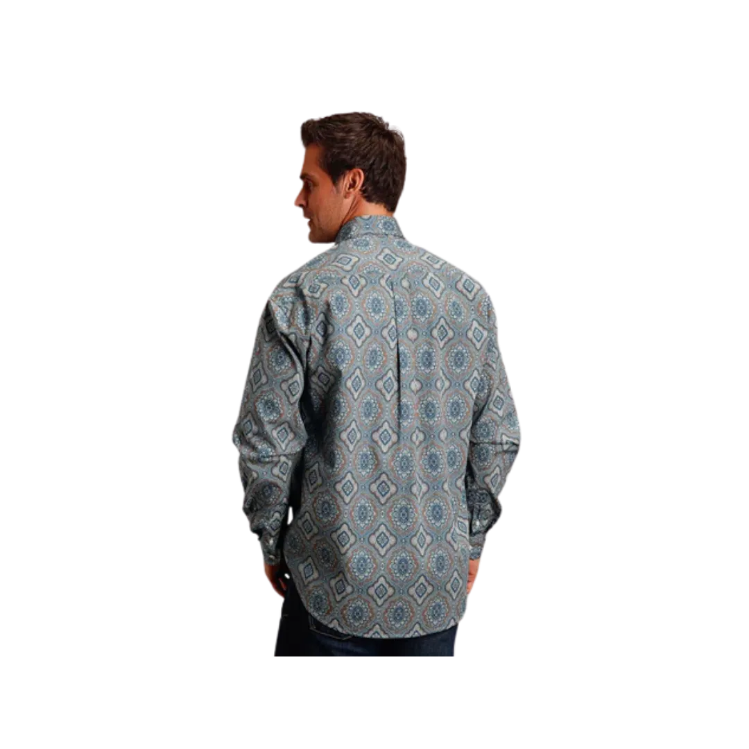 Stetson Apparel Men's Sierra Paisley Cotton Blue Shirt