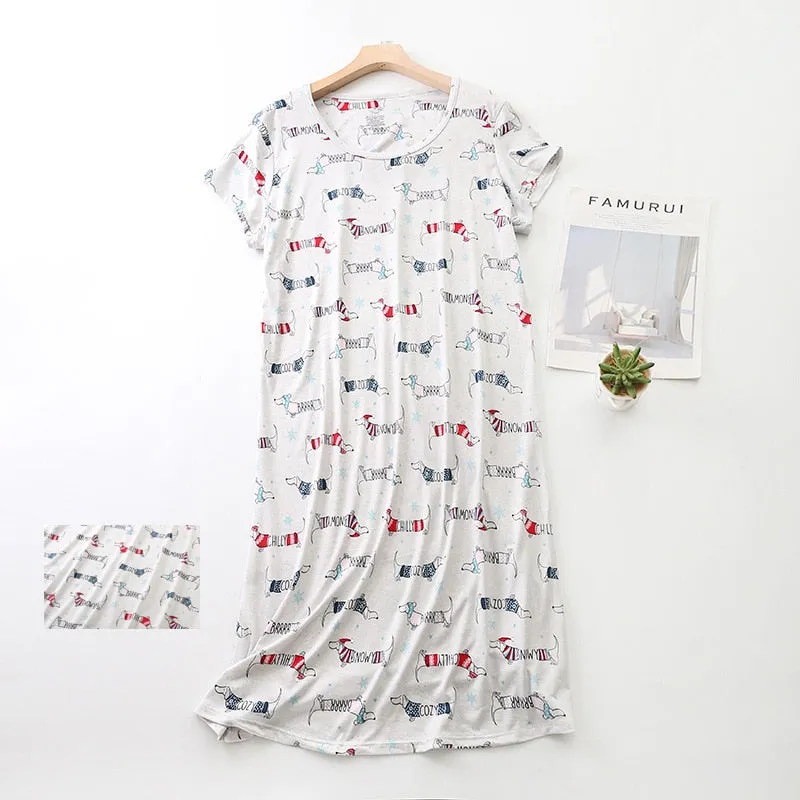 Stylish Dachshund Printed Pajama Set for Women