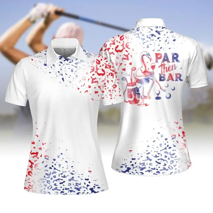 Watercolor Leopard Par Then Bar Flamingo Women Golf Apparel