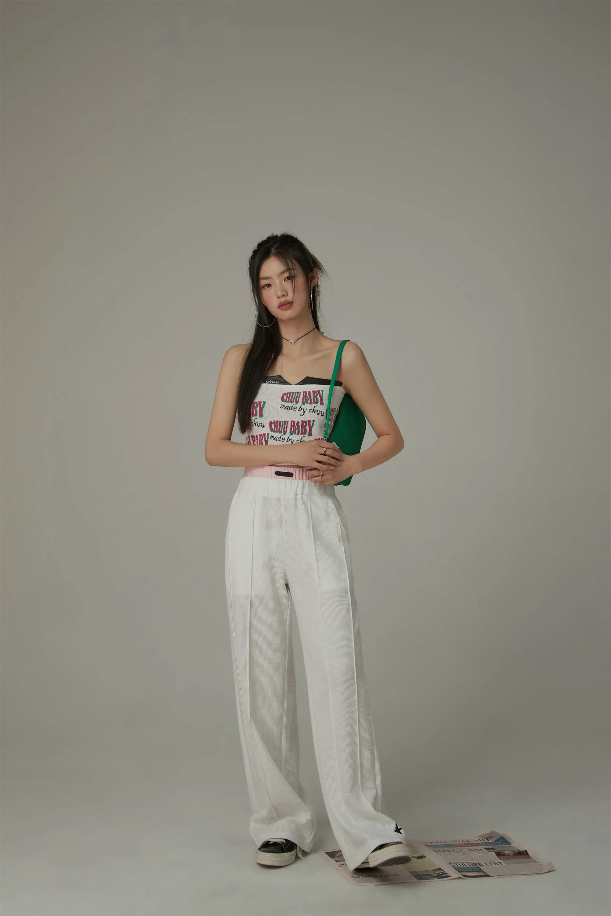 Wide Double Banding Loose Fit Pants