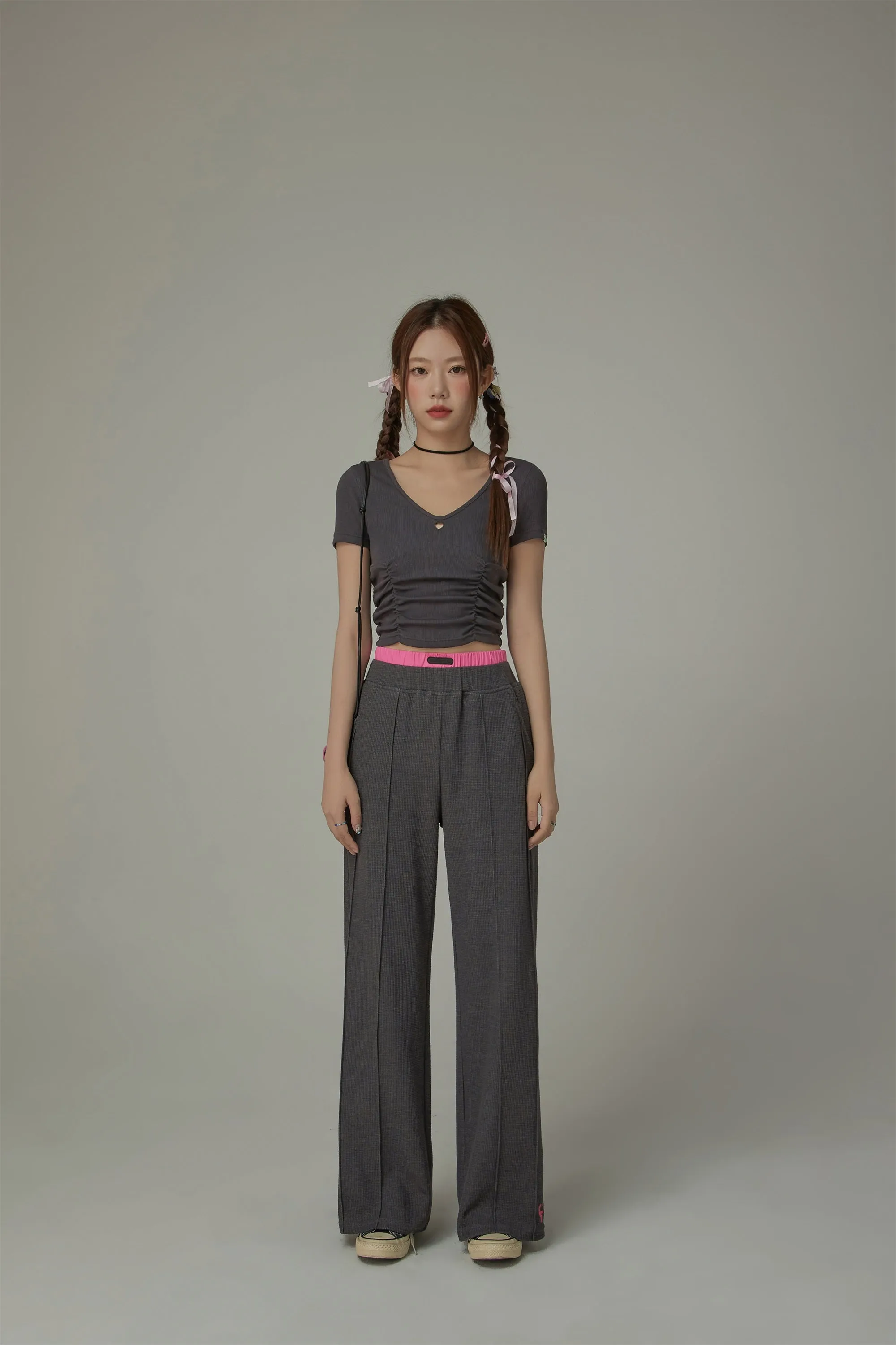 Wide Double Banding Loose Fit Pants