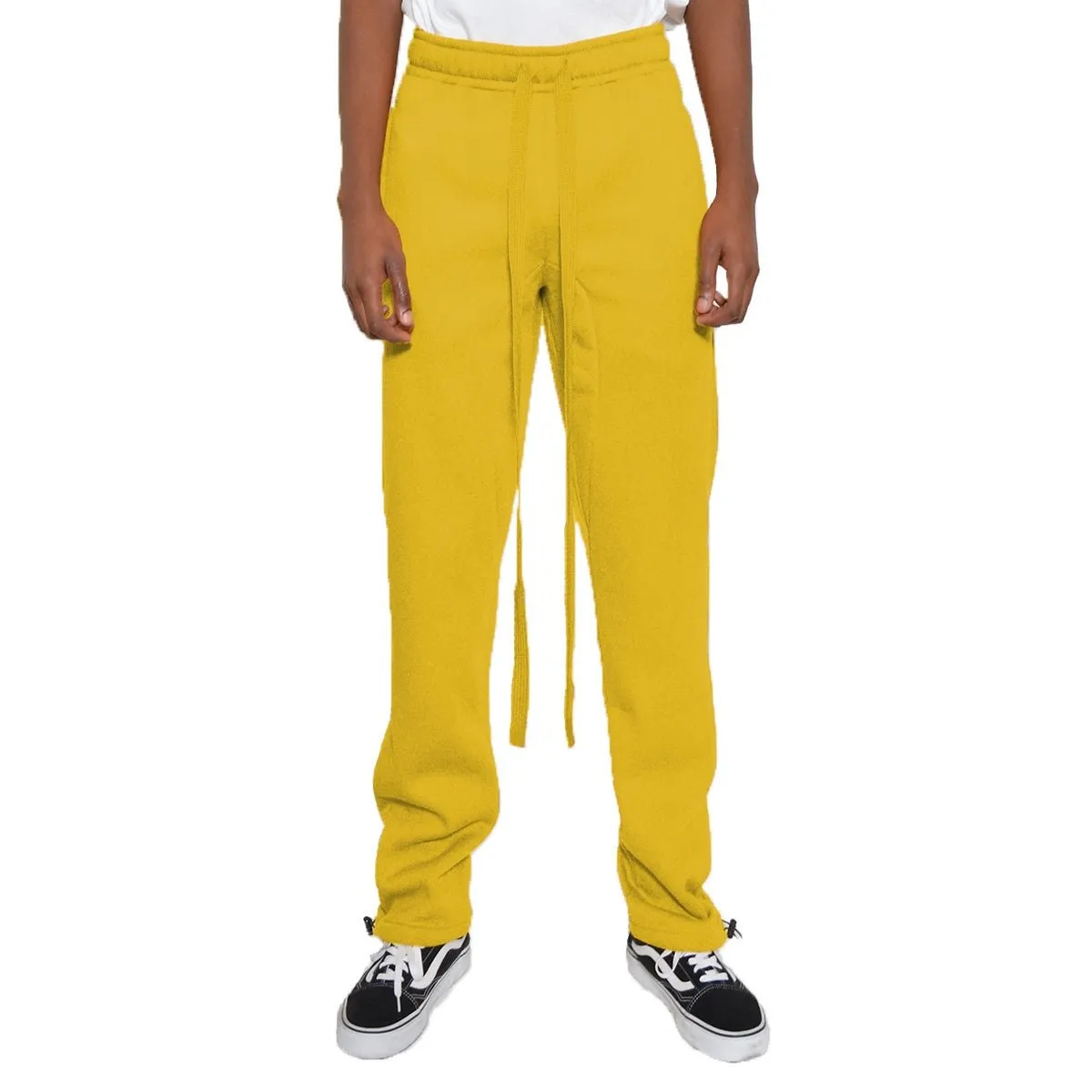 Yellow Fleece Toggle Sweats